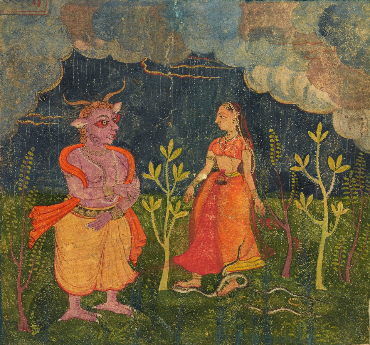 Abhisarika Nayika, folio uit een Rasikpriya door Unknown artist