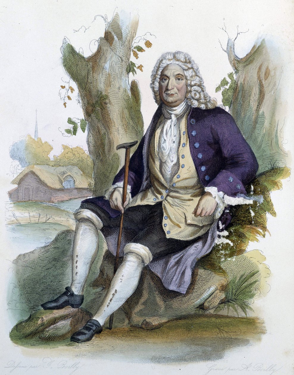 Alain Rene Lesage (Alain-Rene Le Sage) (1668-1747) - in Ed. Mennechet, "Le Plutarque francais" door Unknown artist