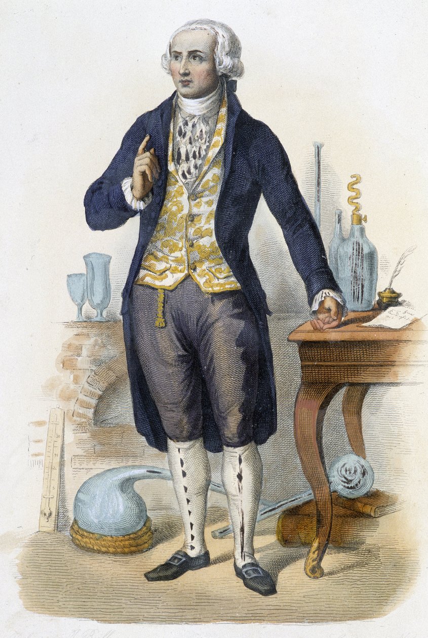 Antoine Laurent de Lavoisier - in "Le Plutarque francais" uitgegeven door Mennechet, Parijs door Unknown artist