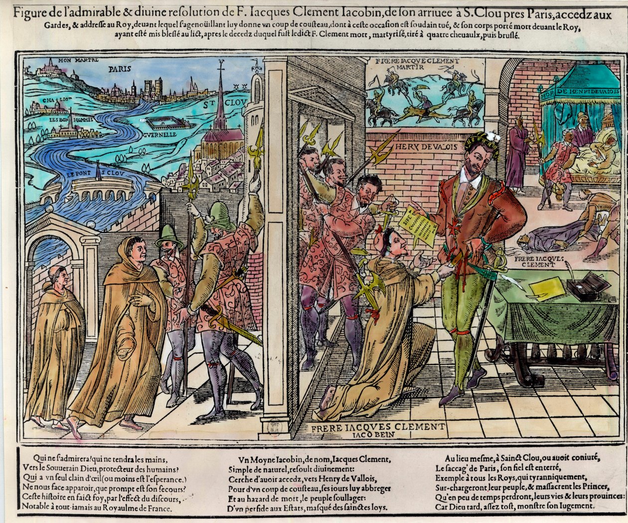 Moord op de koning van Frankrijk Henri III door Jacques Clement door Unknown artist