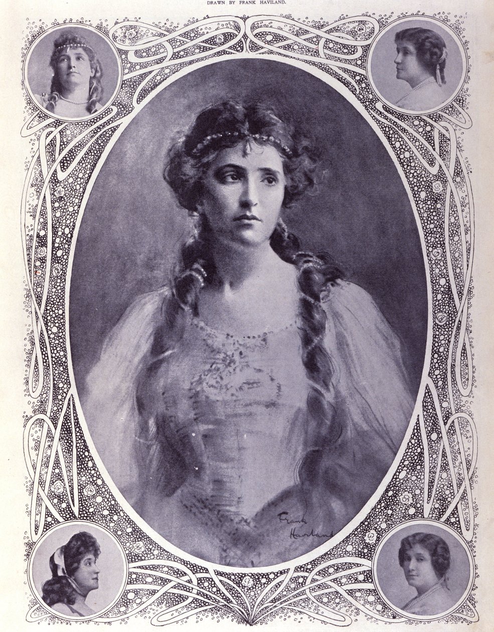 Australische zangeres Nellie (Nelly) Melba (1861-1931), aquarel uit het late 19e eeuw door Unknown artist