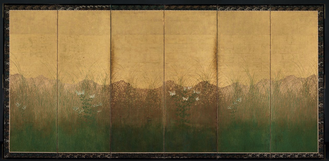 Herfstavond met Volle Maan op de Musashino Vlakte door Unknown artist