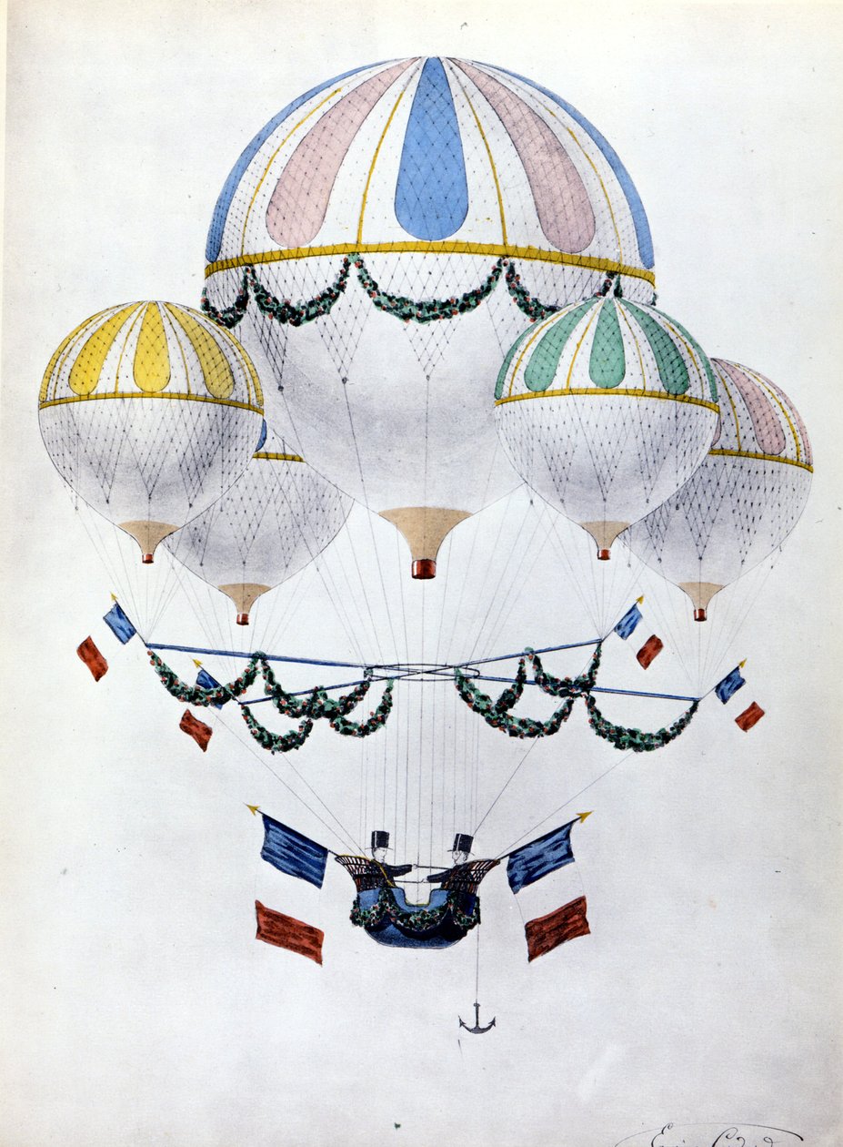 Ballonflotilla door Eugène Godard (1827 - 1890). door Unknown artist