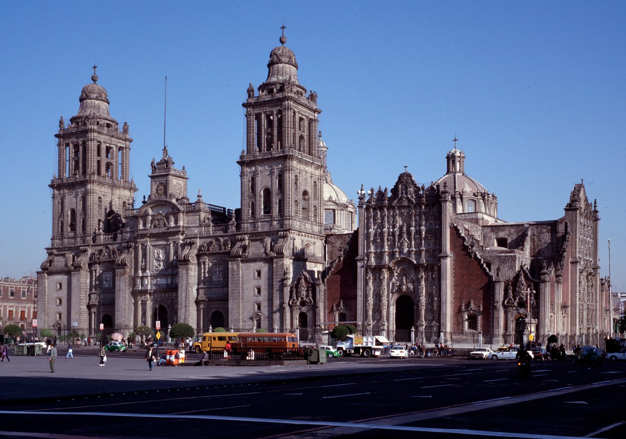 Barokkunst: uitzicht op de Metropolitane Kathedraal van Mexico-Stad. 18e eeuw Mexico door Unknown artist