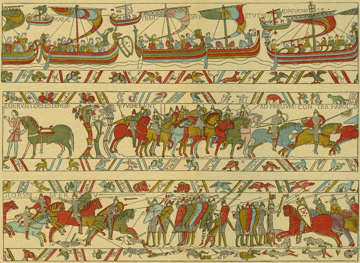 Bayeux-tapijt. Normandische aanval door Unknown artist