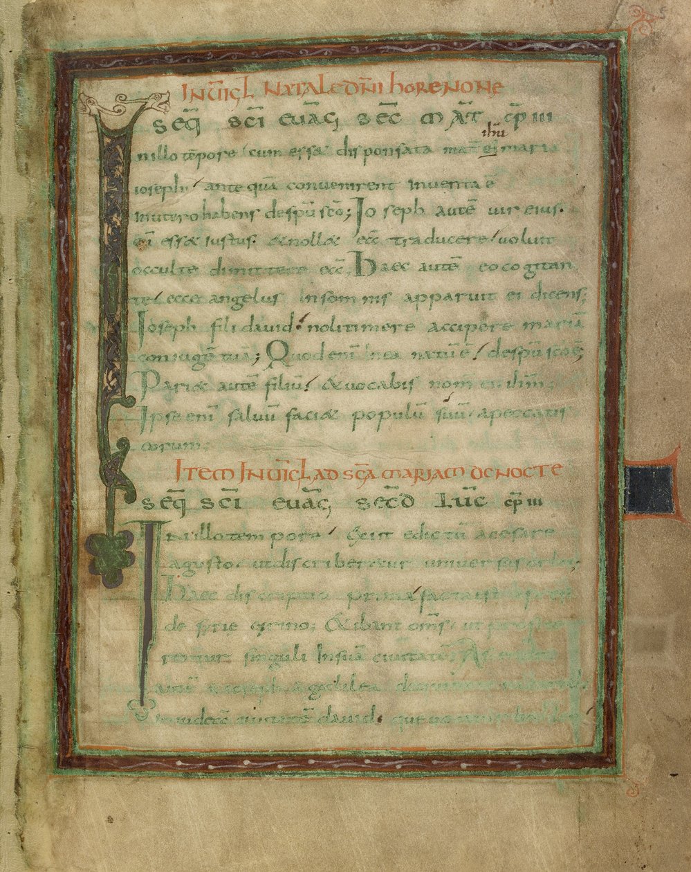 Bifolium uit een evangelielezing (fols. 5 en 12) door Unknown artist
