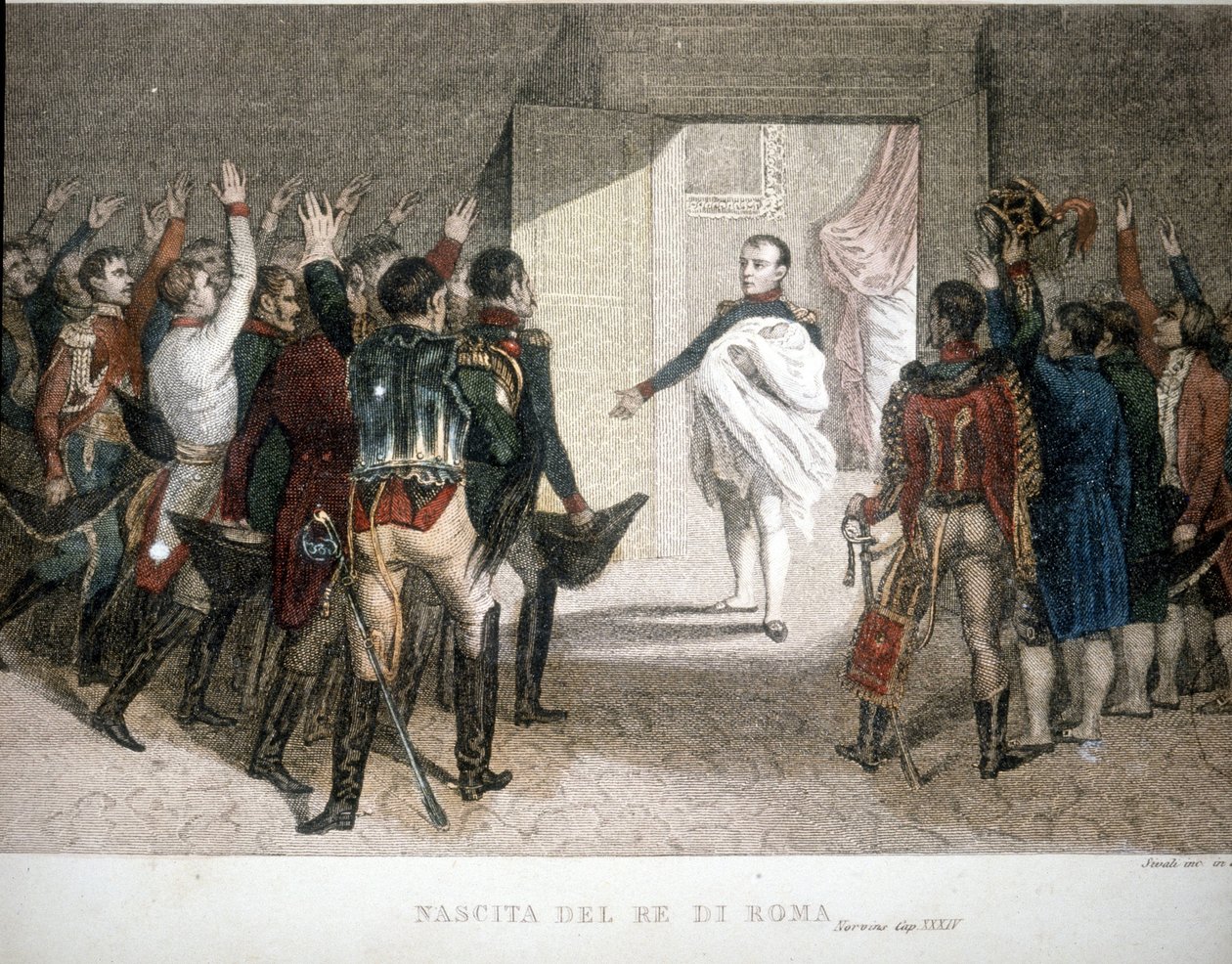 Geboorte van de Koning van Rome: Napoleon II (Francis Charles Joseph Napoleon Bonaparte), zoon van keizer Napoleon I (1769-1821). 1811-1832. door Unknown artist