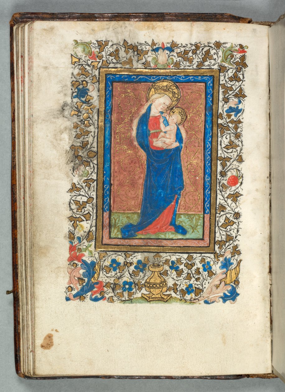 Getijdenboek (Gebruik van Metz): Fol. 26v, Maagd en Kind door Unknown artist