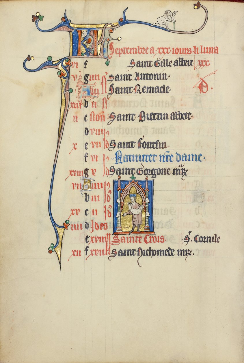 Kalenderblad voor september; Zaaien door Unknown artist