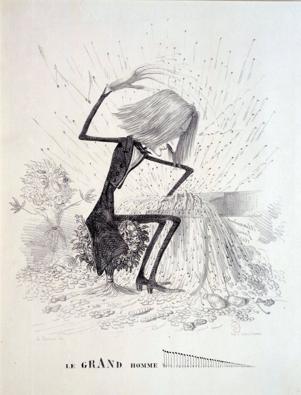 Cartoon met de componist Franz Liszt door Unknown artist