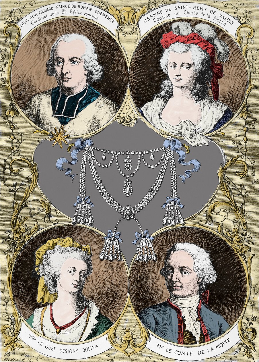 Zaak van de ketting van koningin Marie Antoinette door Unknown artist
