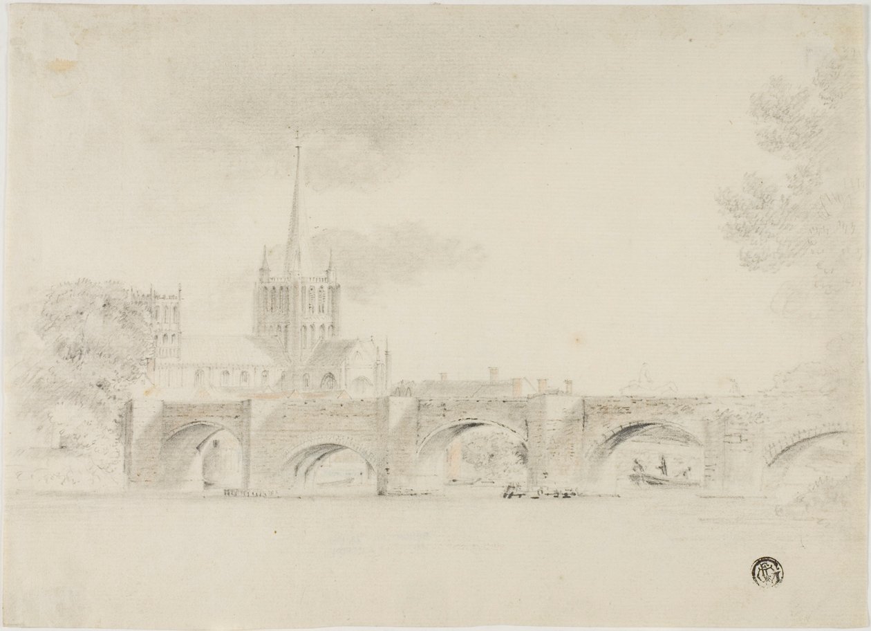 Kathedraal en Brug, Hereford door Unknown artist