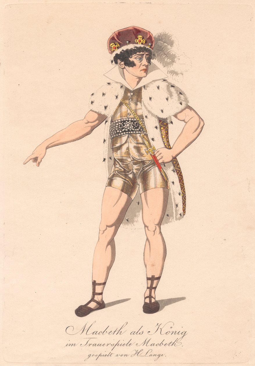 Personages uit een Duitse Productie van Macbeth (een van zes etsen) door Unknown artist