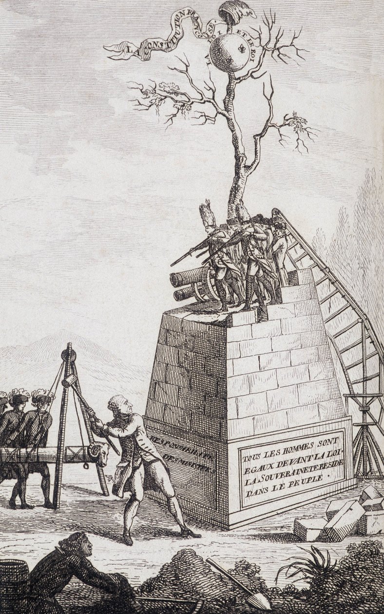 Aanklacht tegen Necker - Frontispice in Supplement à la vie privée et ministère érielle de M. Necker, Directeur général des Finances door een burger, ed. Pellet, Genève door Unknown artist