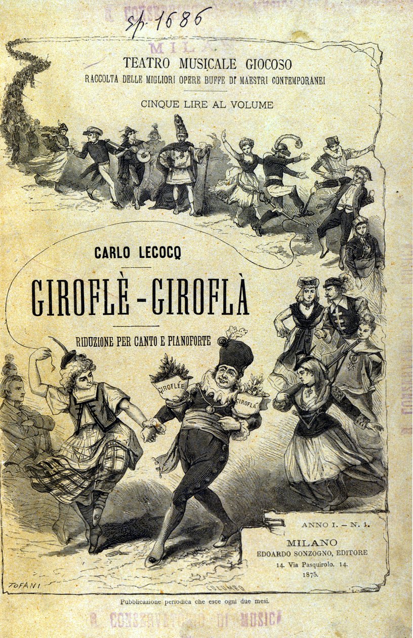 Charles Lecocq "Giroflè - Girofla". Omslag van de partituur. door Unknown artist