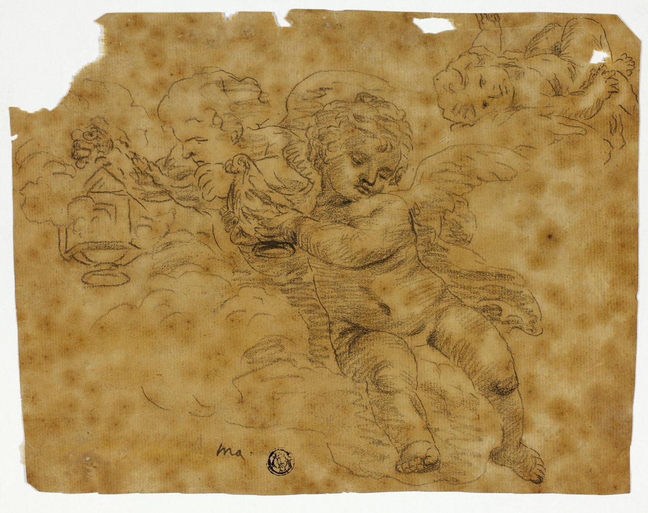 Cherubijnen met Wierookvaten door Unknown artist