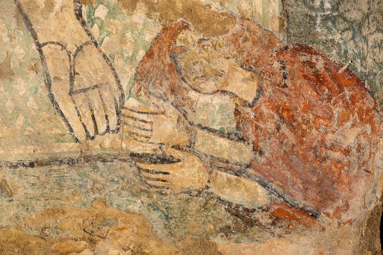 Christus zegend met Magdalena aan zijn voeten, detail door Unknown artist