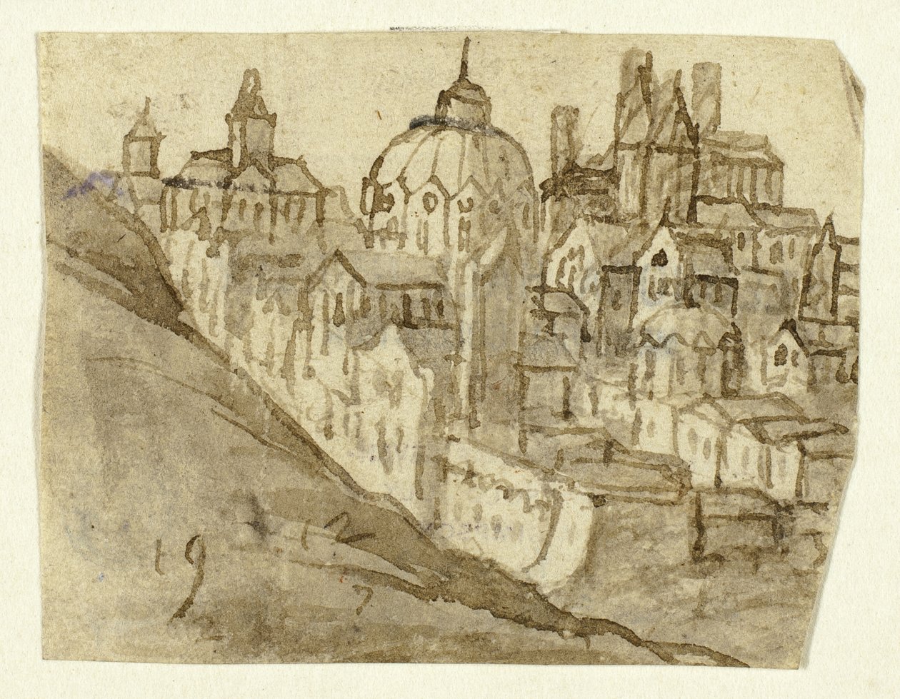 Citadel met koepel door Unknown artist