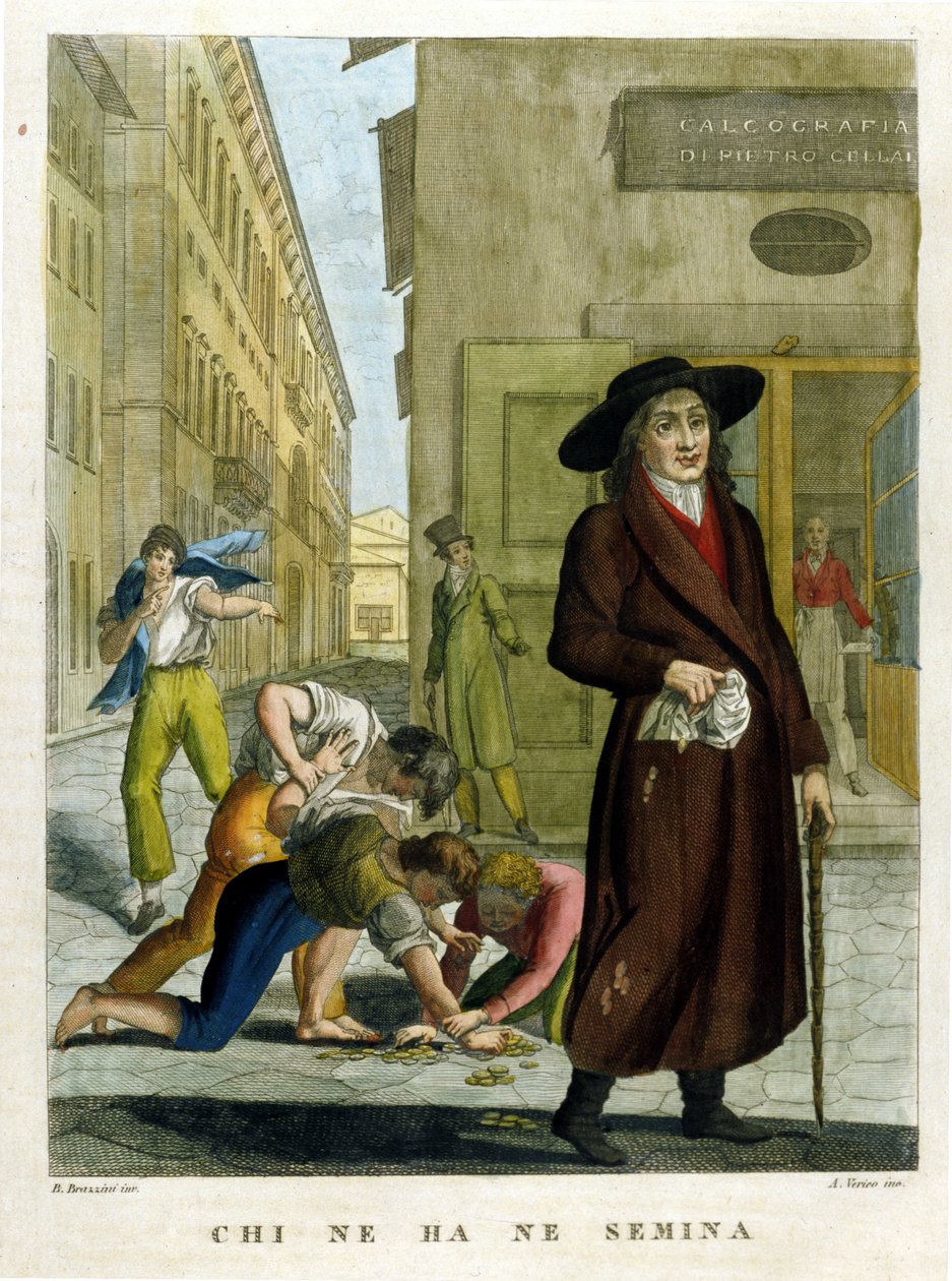 Verzameling van spreekwoorden, gravure uit het einde van de 18e eeuw door Unknown artist