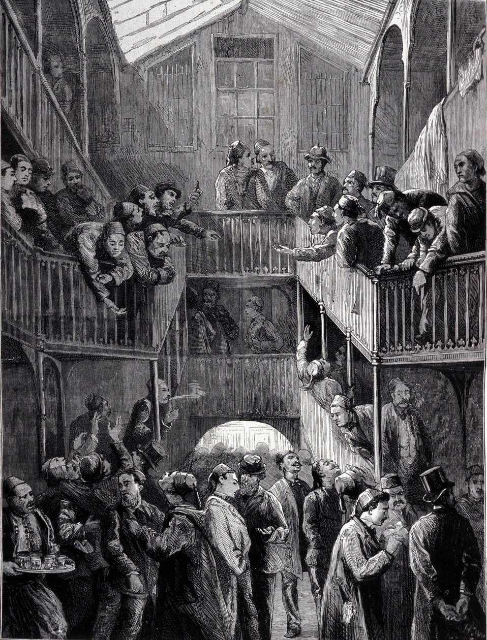 Constantinopel: de beurs in de buitenwijk Galata in 1878. door Unknown artist