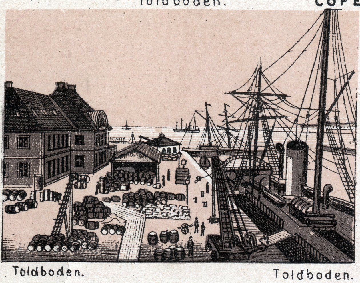 Kopenhagen, Denemarken: uitzicht op Toldboden door Unknown artist