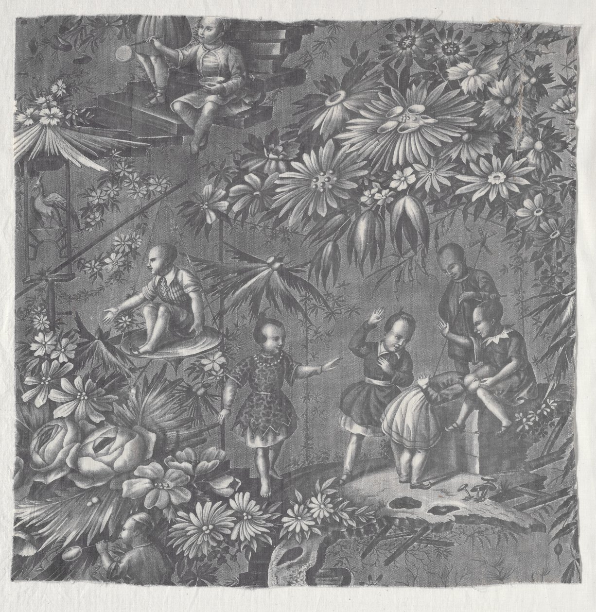 Koperplaat bedrukte textiel door Unknown artist