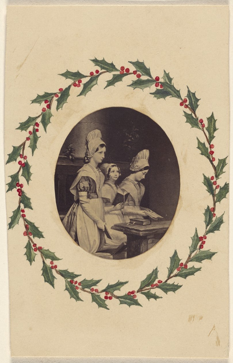 [Kopie van schilderij waarop drie lezende meisjes staan afgebeeld]. door Unknown artist
