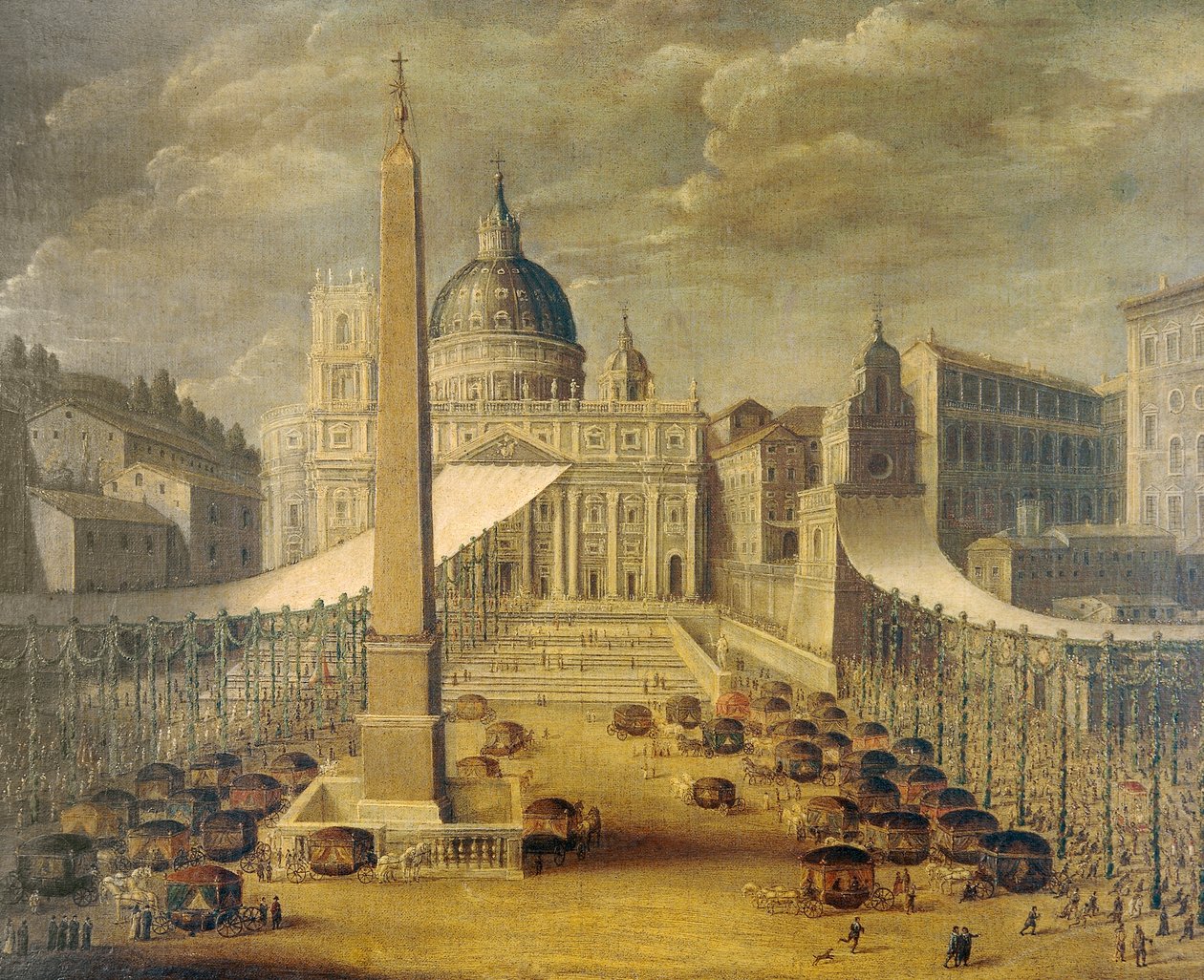 Corpus Christi processie op het Sint-Pietersplein ten tijde van paus Innocentius X, ca. 1646, door een onbekende kunstenaar door Unknown artist