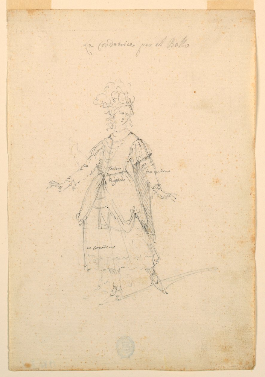 Kostuumontwerp: Een zangeres voor een ballet door Unknown artist