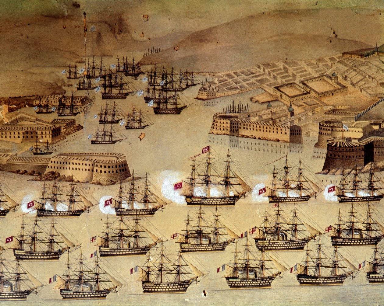 Krimoorlog tussen Rusland en het Ottomaanse Rijk: de Fransen en Britten bondgenoten met de Turken om de Russische haven Sebastopol te belegeren van 17 oktober 1854 tot 8 september 1855. Istanboel, Maritiem Museum door Unknown artist