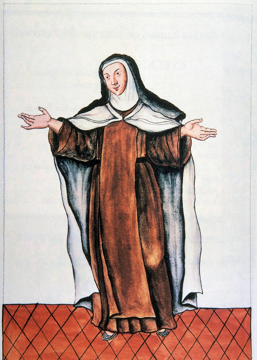 Dagelijks leven en gewoonten van Peru: "Karmelietes descalzos" Aquarel uit het boek "Trujillo del Peru" door Baltasar Martinez Companon y Bajanda, bisschop van Trujillo (1782-1785). 18e eeuw Madrid. Biblioteca del Palacio Real door Unknown artist