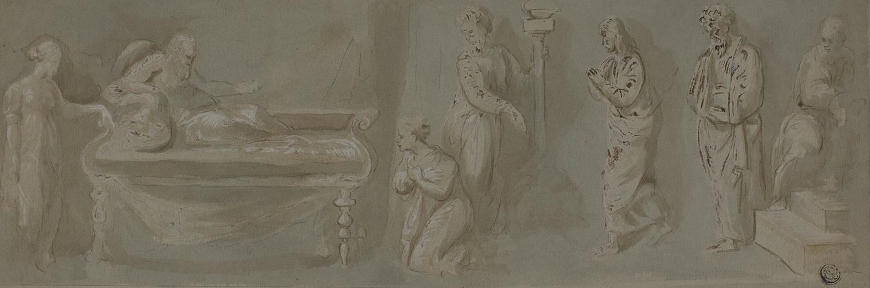 David belooft Bathseba dat Salomo zal regeren door Unknown artist
