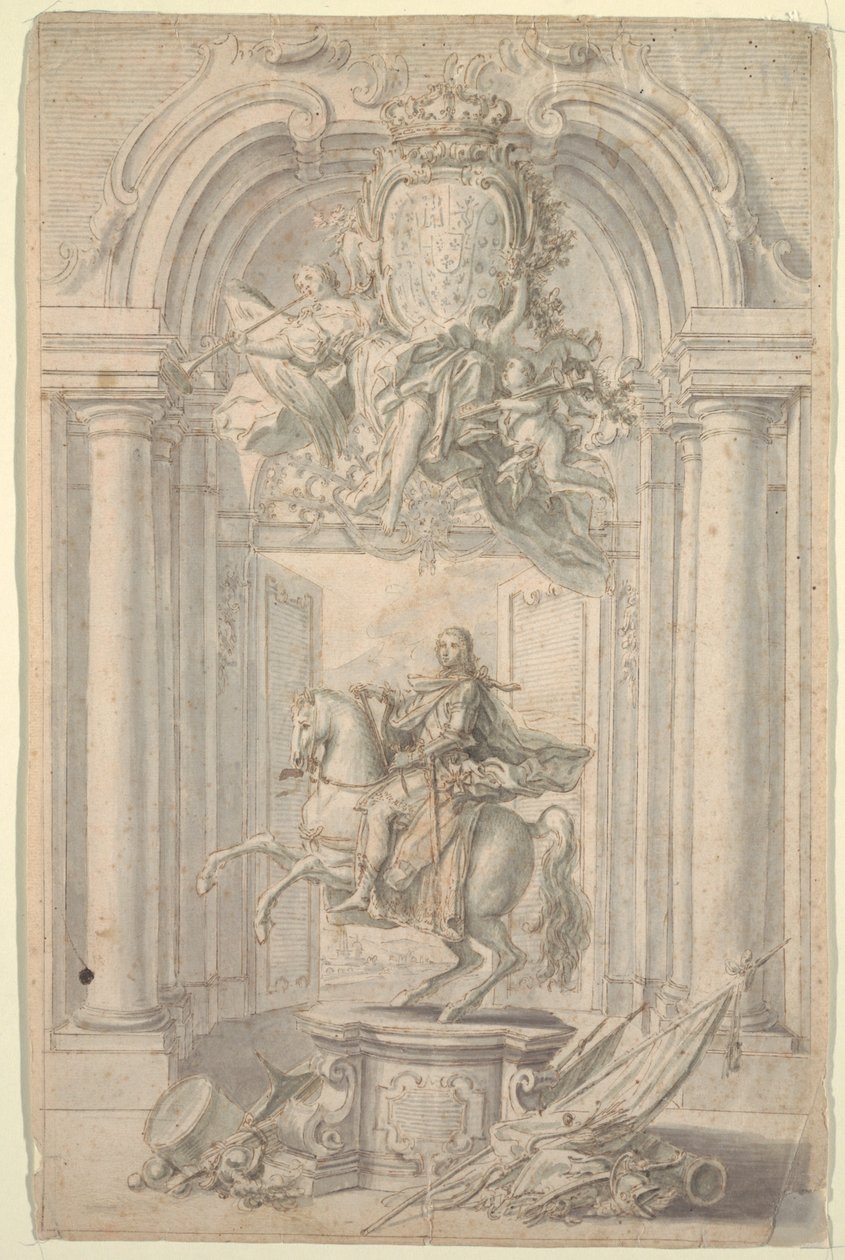 Ontwerp voor Ruitermonument van Karel III door Unknown artist