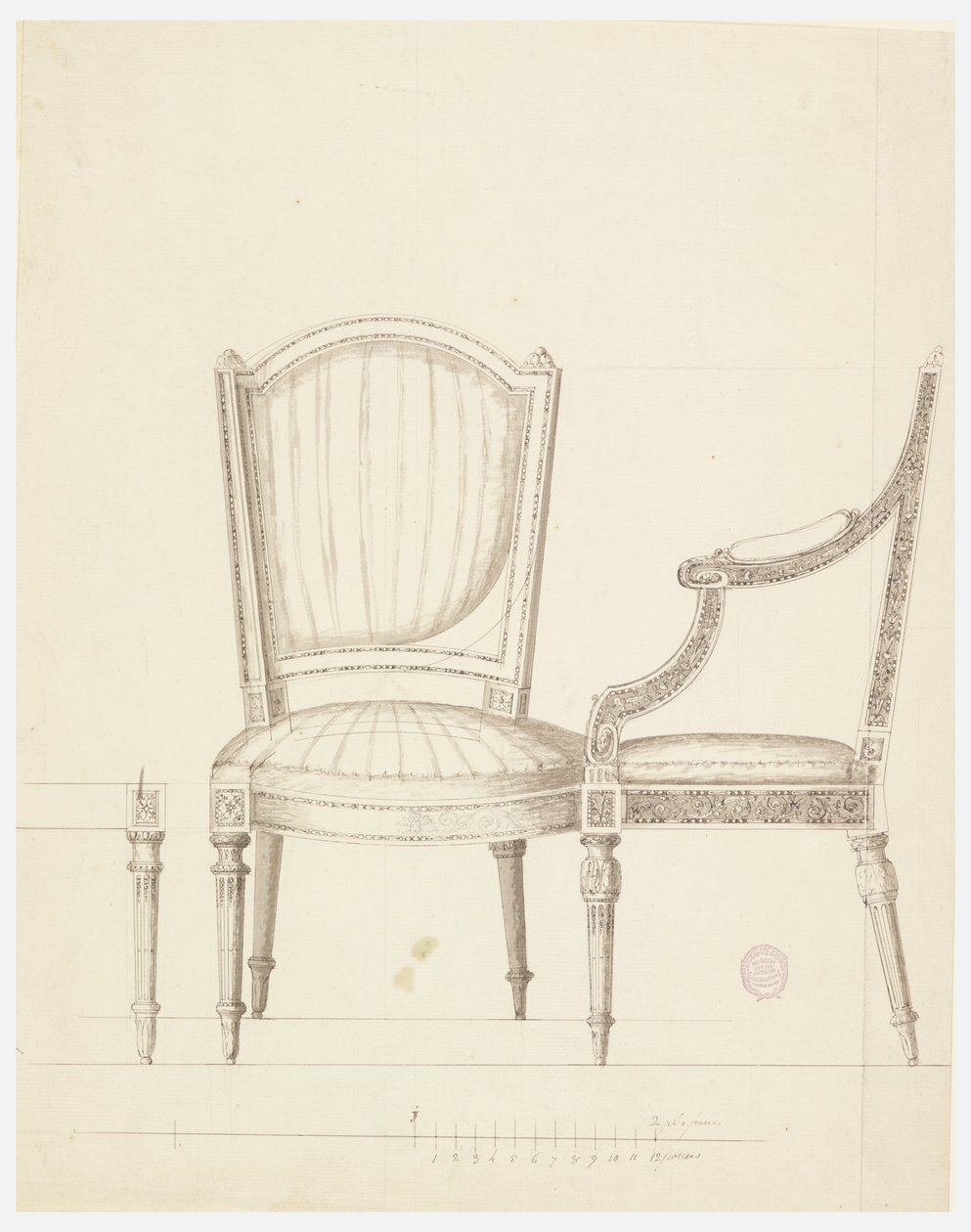 Ontwerp voor Twee Stoelen met Alternatieve Suggesties door Unknown artist
