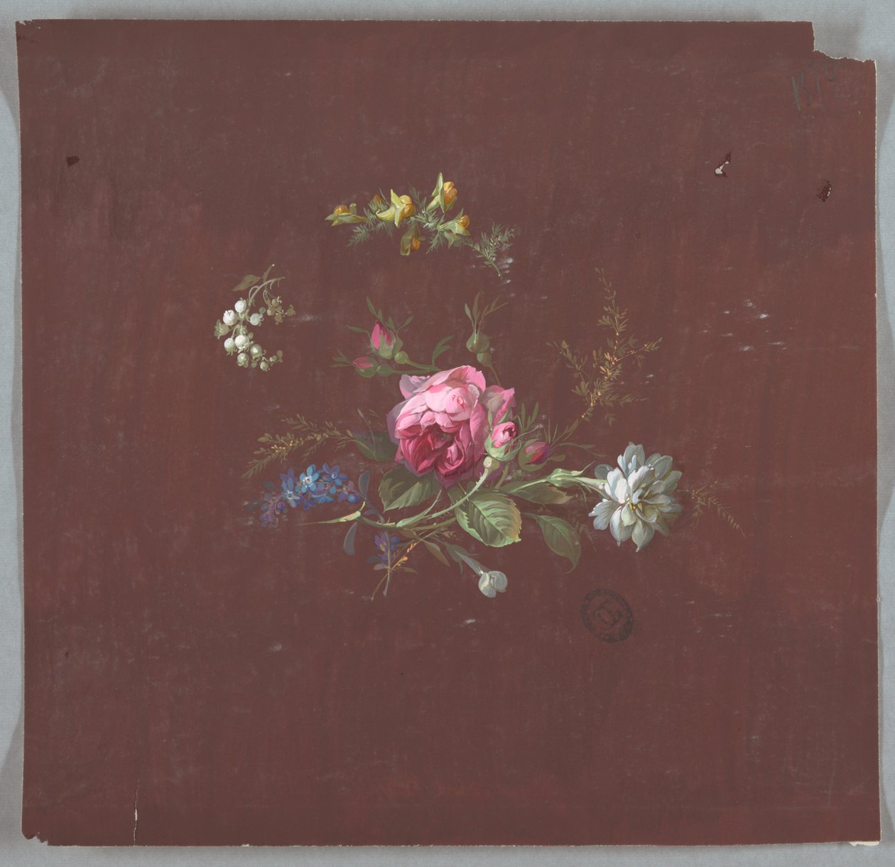 Ontwerp voor Behang en Textiel: Bloemen door Unknown artist