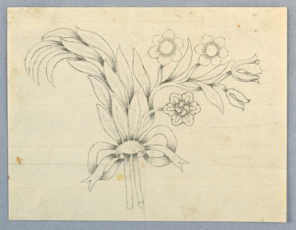 Ontwerp voor een Broche met Bloemen door Unknown artist