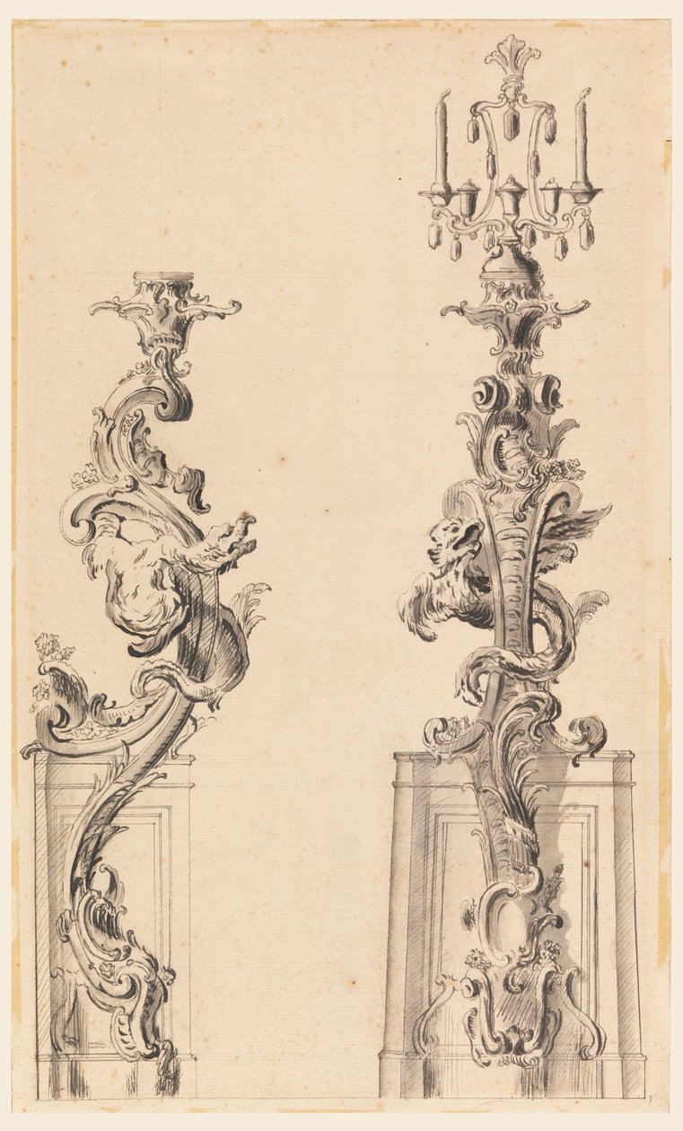 Ontwerp voor een kaarsenhouder door Unknown artist