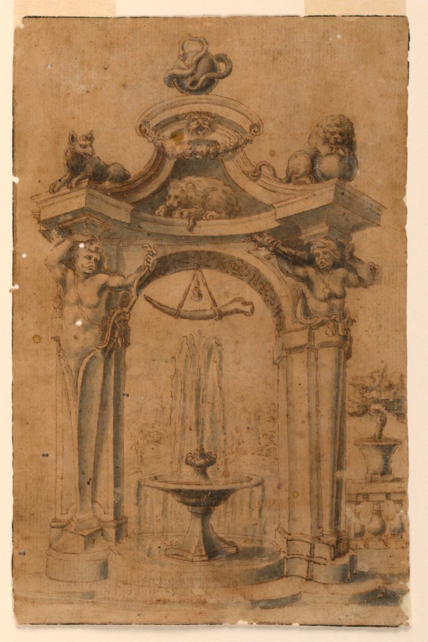 Ontwerp voor een Tuinfontein door Unknown artist