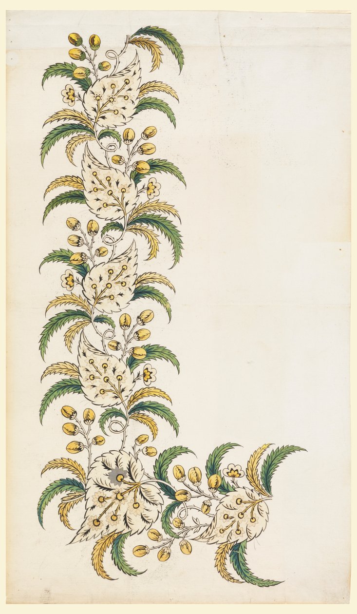 Ontwerp voor een gedrukte verticale rand door Unknown artist