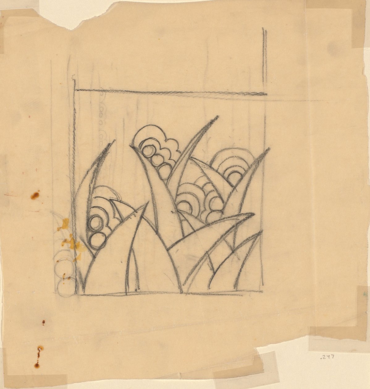 Ontwerp voor textiel of behangpapier door Unknown artist