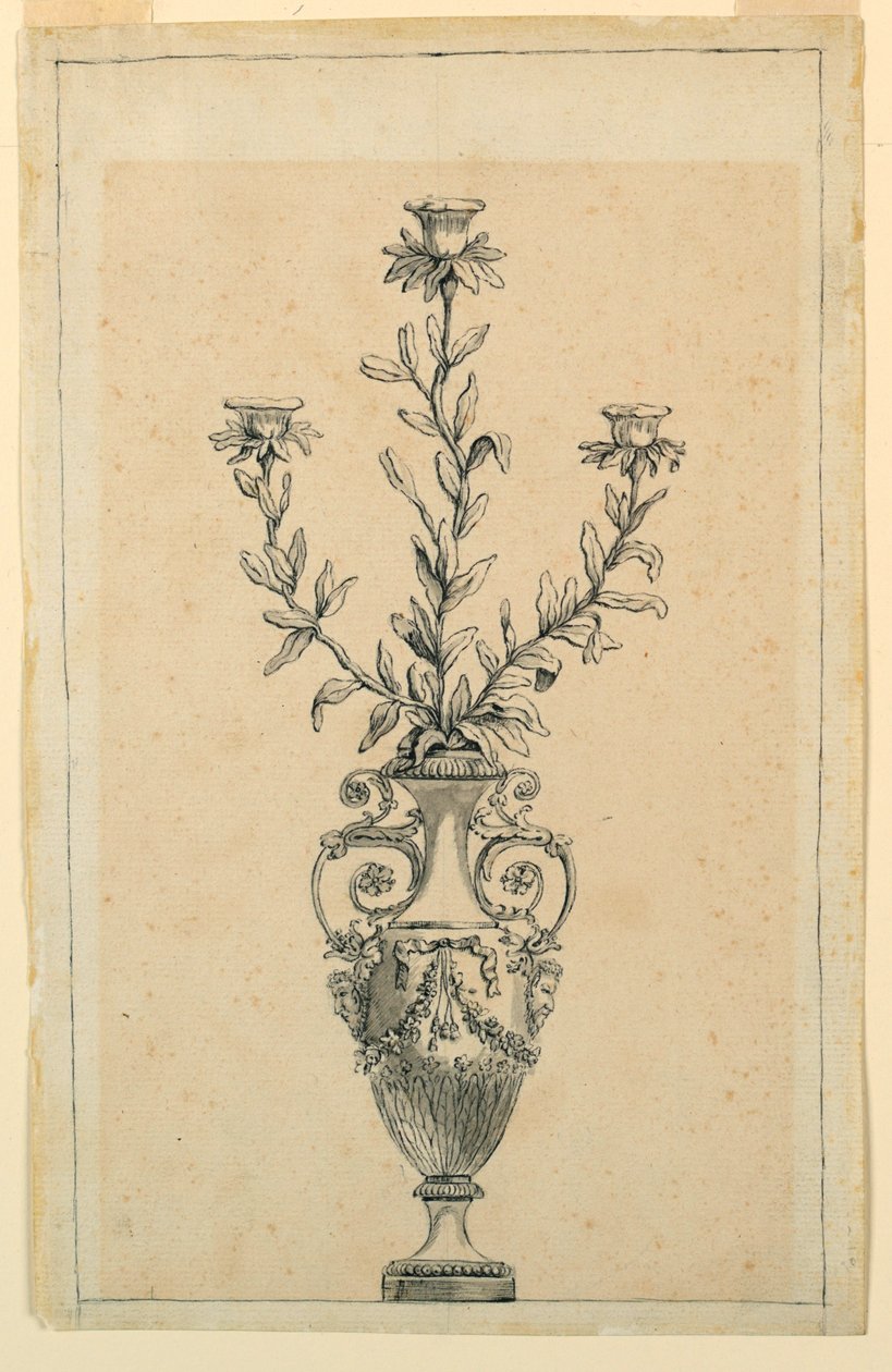 Ontwerp voor een kandelaar door Unknown artist