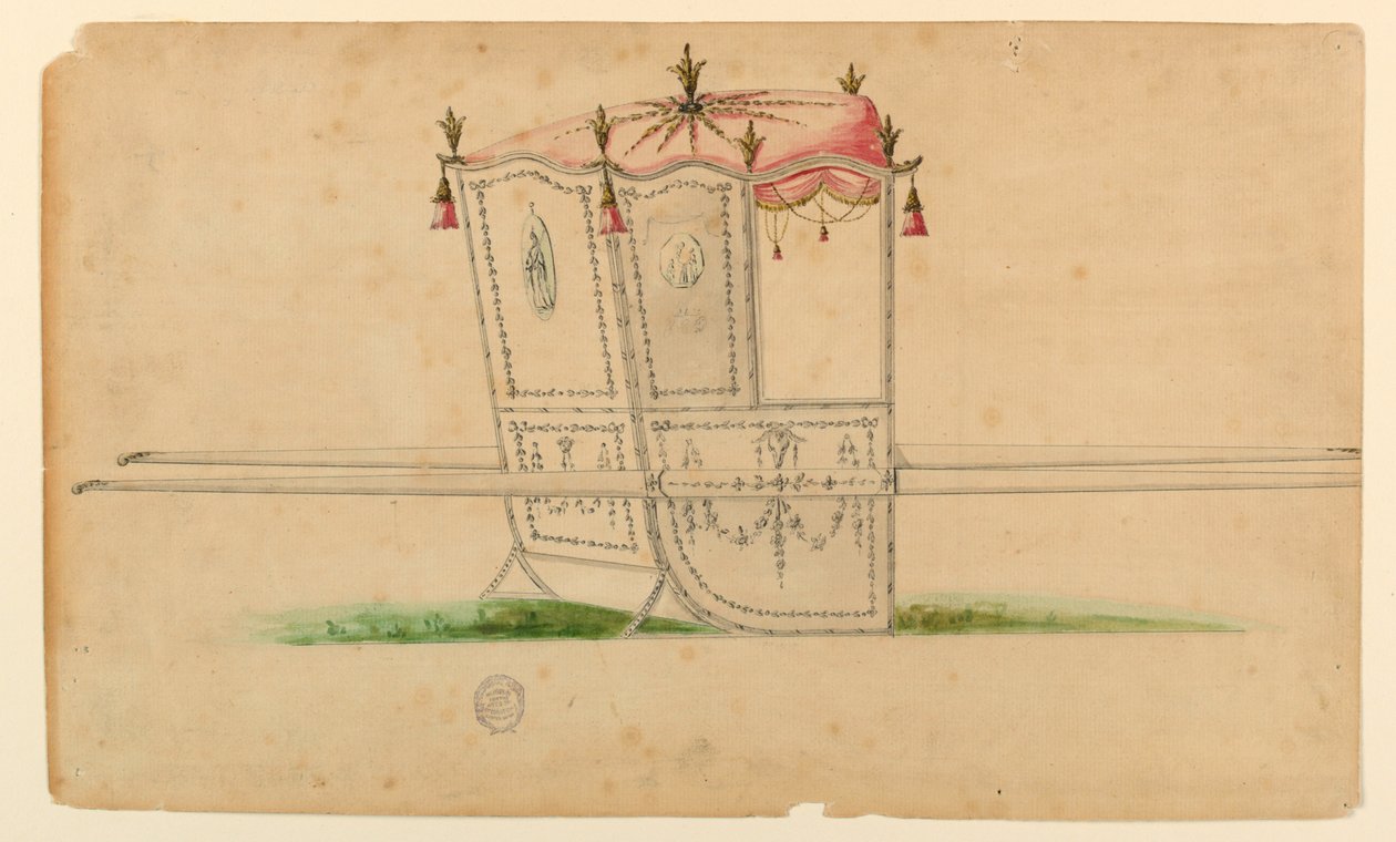 Ontwerp voor een Draagstoel door Unknown artist