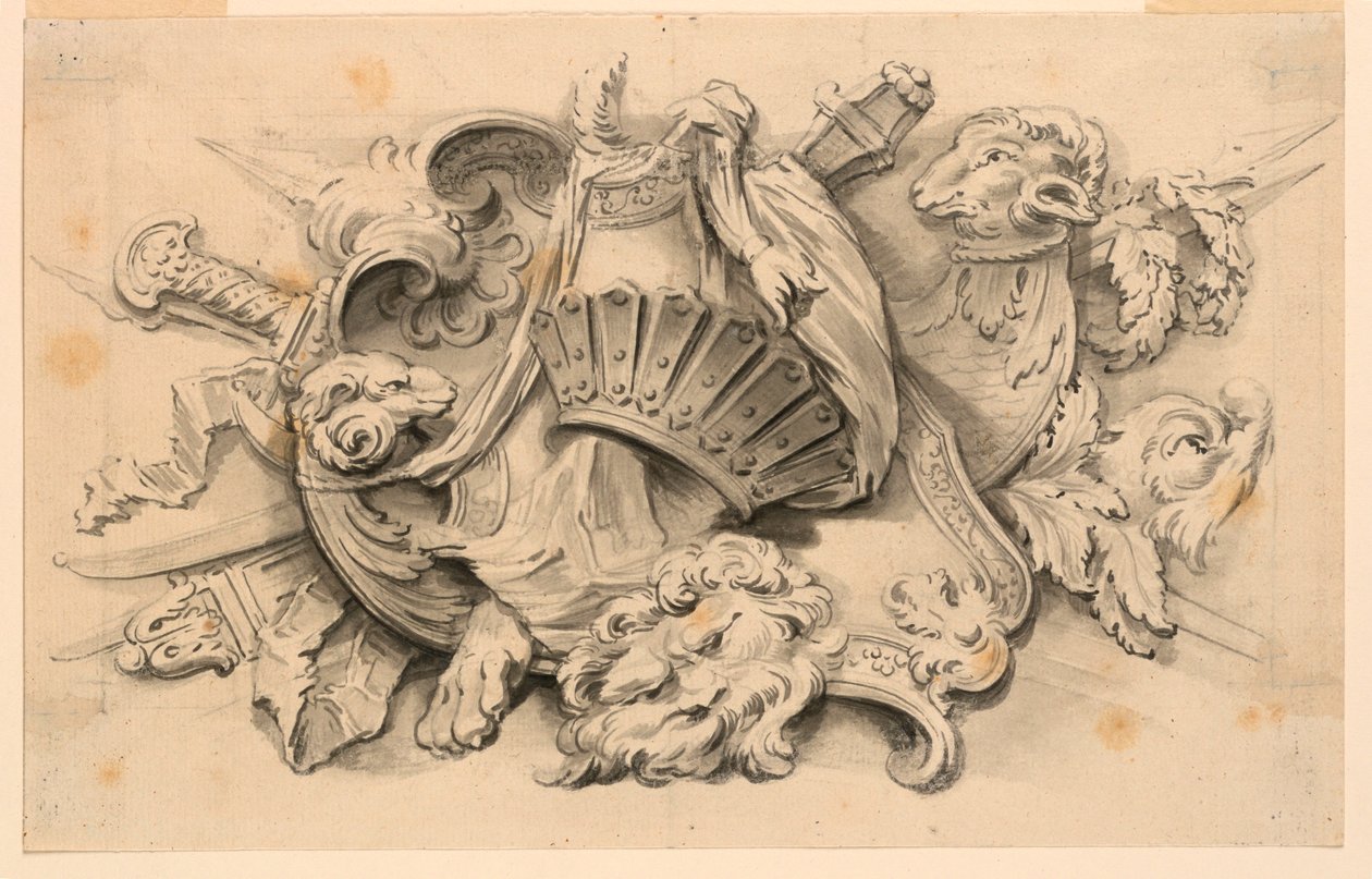 Ontwerp voor trofee van wapens door Unknown artist