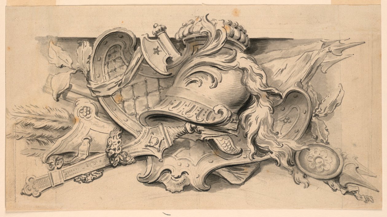 Ontwerp voor trofee van wapens door Unknown artist