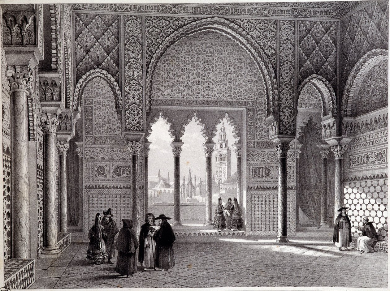 Salon van Don Pedro in het Alcazar, Sevilla door Unknown artist