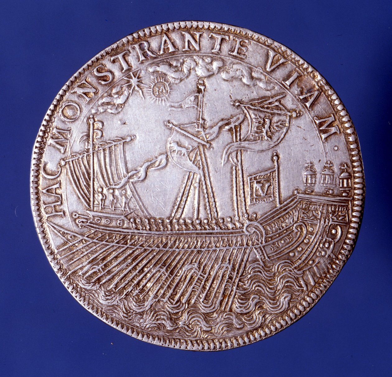 Ducat van Vincenzo Gonzaga (Vincent Gonzague) (1562 - 1612), hertog van Mantua die een galei voorstelt. door Unknown artist