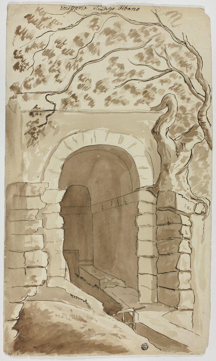 Effluent van het Albano-meer door Unknown artist