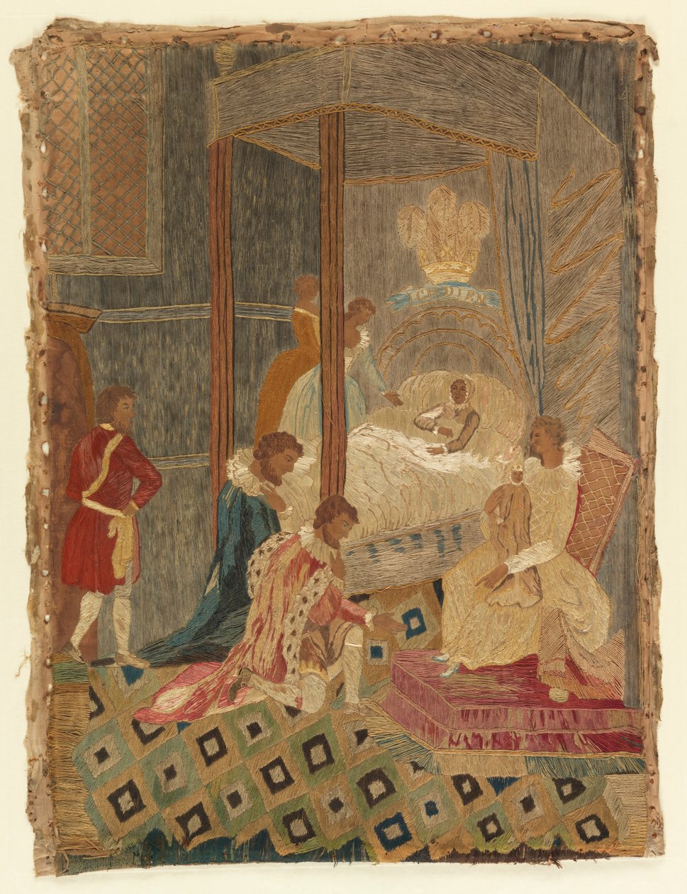 Geborduurd schilderij door Unknown artist