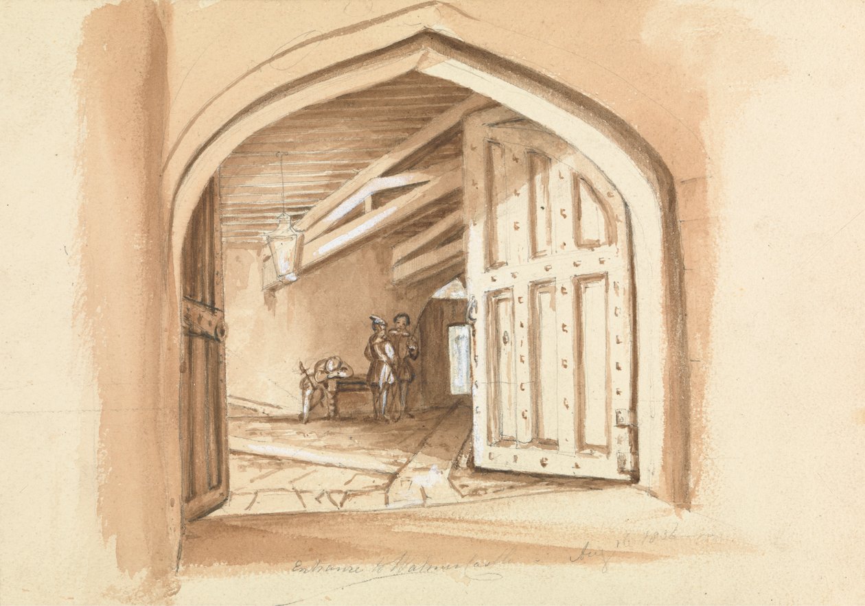 Ingang van Walmer Castle; schetsen van deuren door Unknown artist
