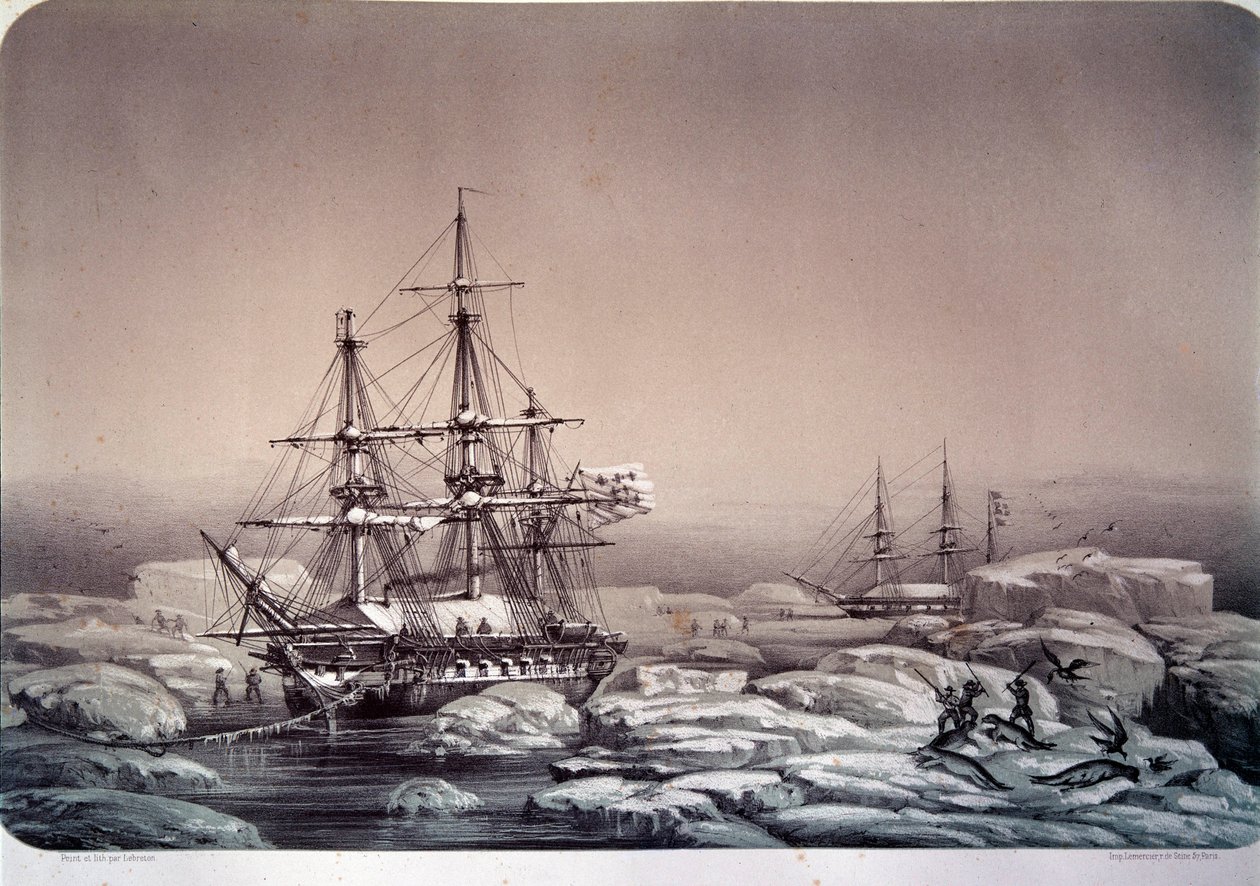 Expedities in Antarctica (zuidpool): het schip "Astrolabe" (nieuwe naam van de "Shell") door Jules Dumont d